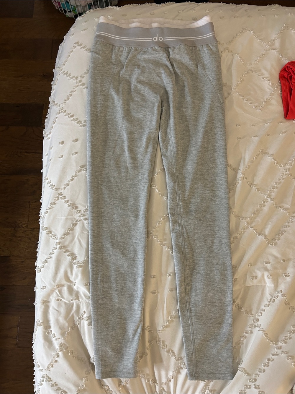 ALO Yoga Kids Light Grey Leggings with Branded Waistband